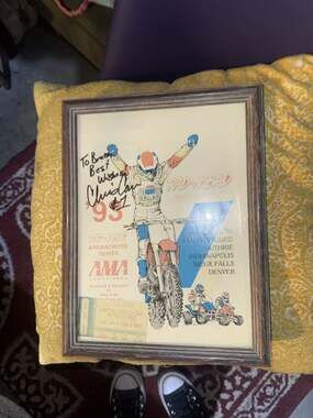 Vintage 1993 AMA Rad-N-Bad Arenacross Series Autographed Poster with Ticket Stub